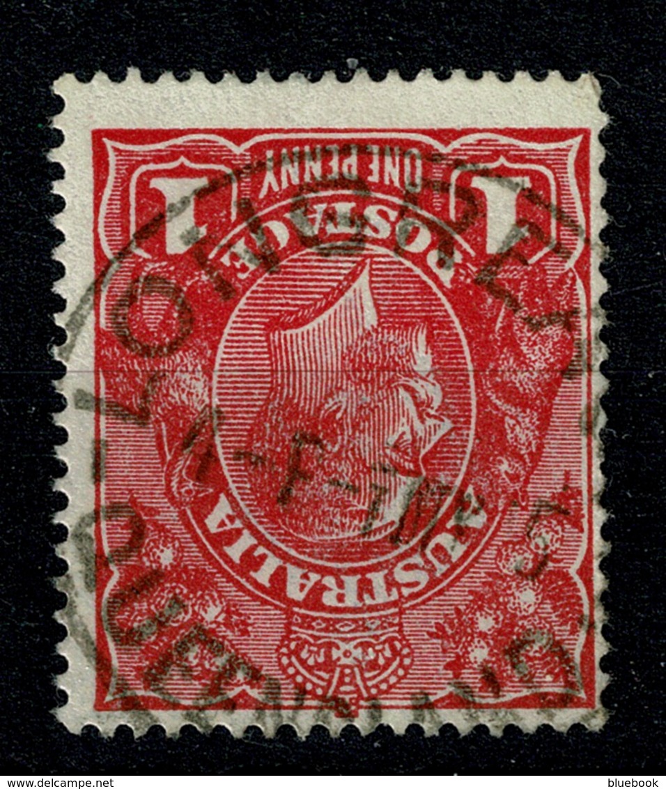 Ref 1258 - 1915 Australia KGV 1d Head Used Stamp - Uncommon Longreach Queensland Postmark - Oblitérés
