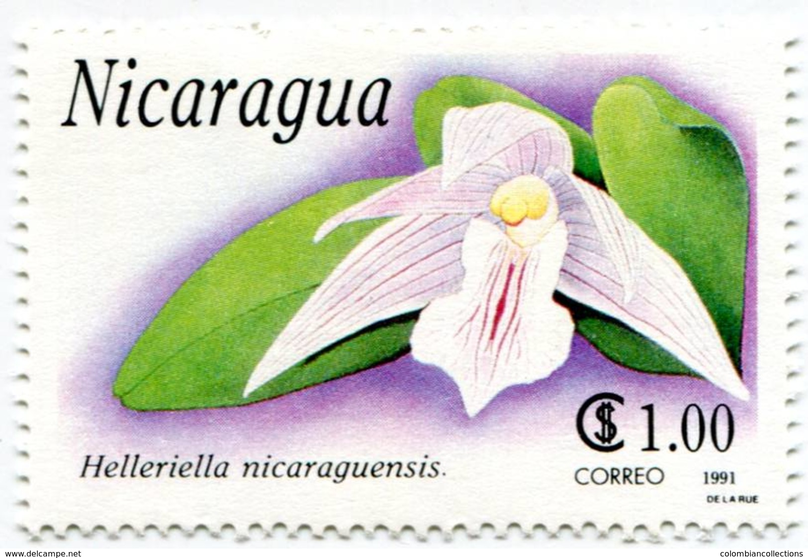 Lote 1991, Nicaragua, 1863-9, Sello, Stamp, 7 v, Orquidea, Orchid