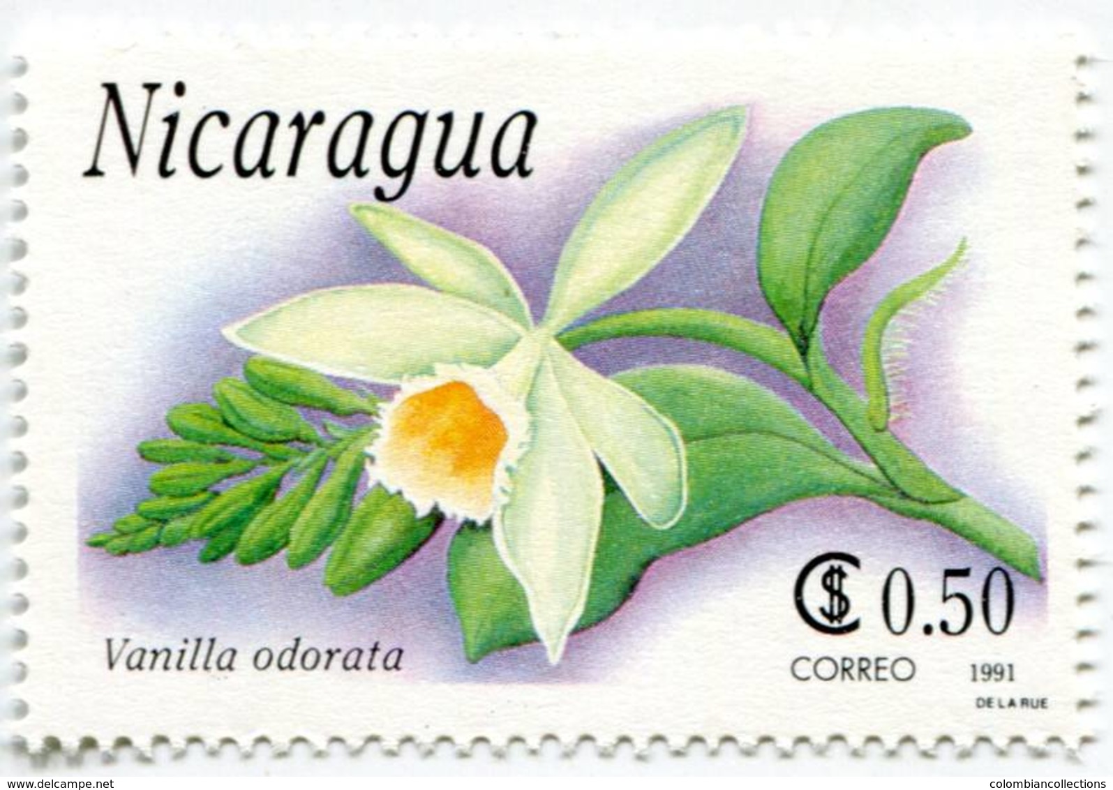 Lote 1991, Nicaragua, 1863-9, Sello, Stamp, 7 v, Orquidea, Orchid