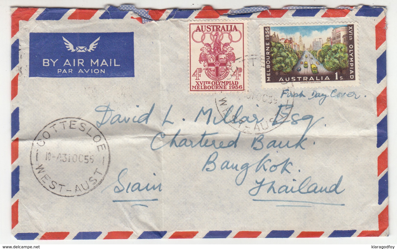 Australia, Letter Cover Travelled 1956 Cottesloe (West-Aust) Pmk B190110 - Covers & Documents