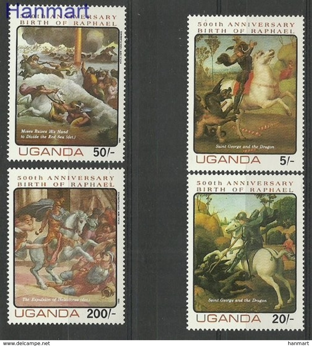 Uganda 1983 Mi 354-357 MNH ( ZS4 UGN354-357 ) - Chevaux