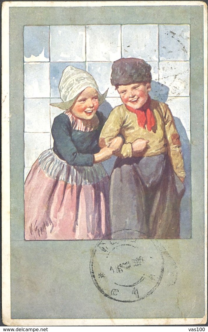 CPA SIGNED ILLUSTRATIONS, KARL FEIERTAG- CHILDRENS IN DUTCH COSTUMES - Feiertag, Karl