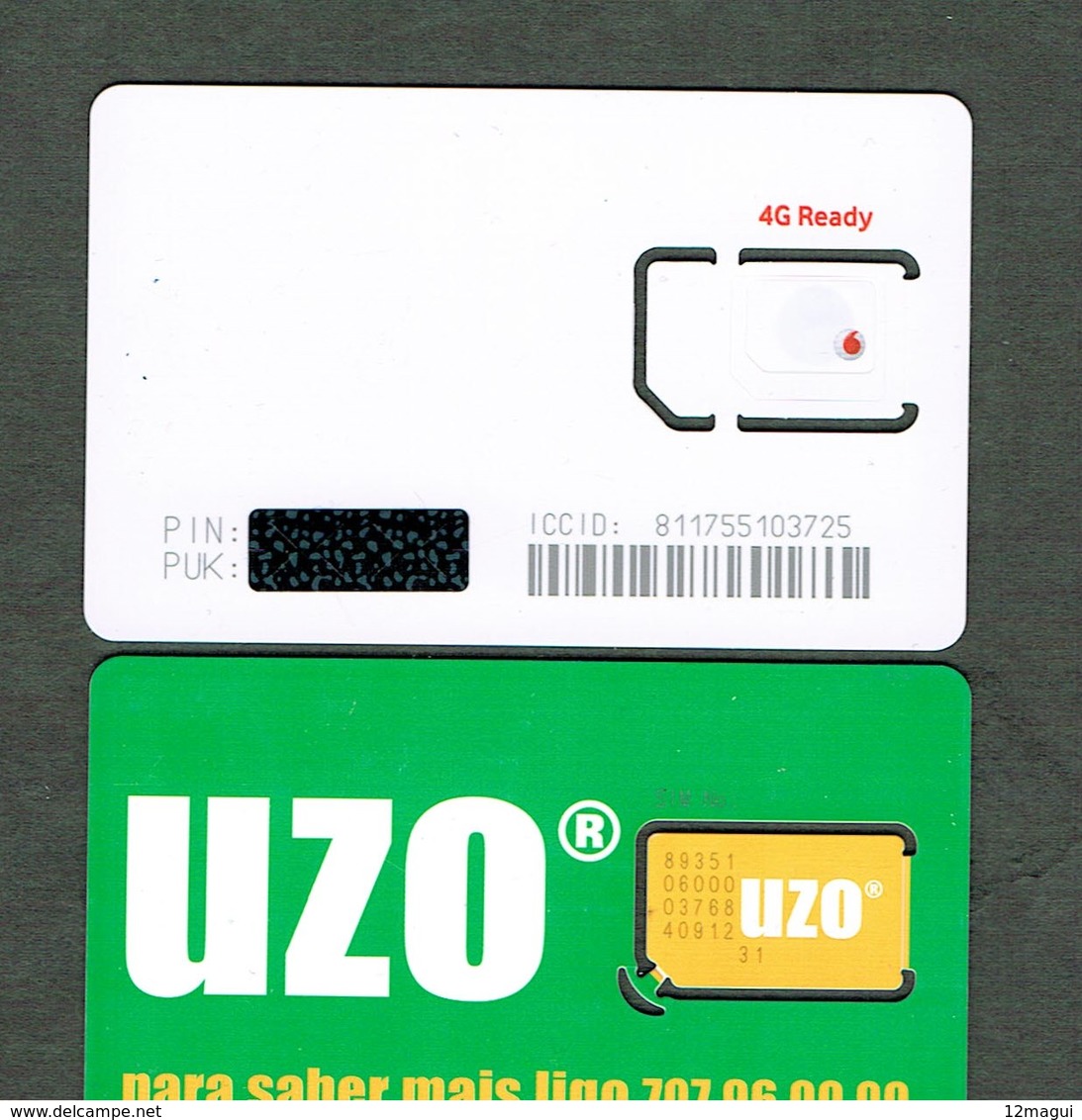 PHONECARDS--PORTUGAL-  TELEMOVEL- 2 CARDS---VODAFONE+UZO - Portugal