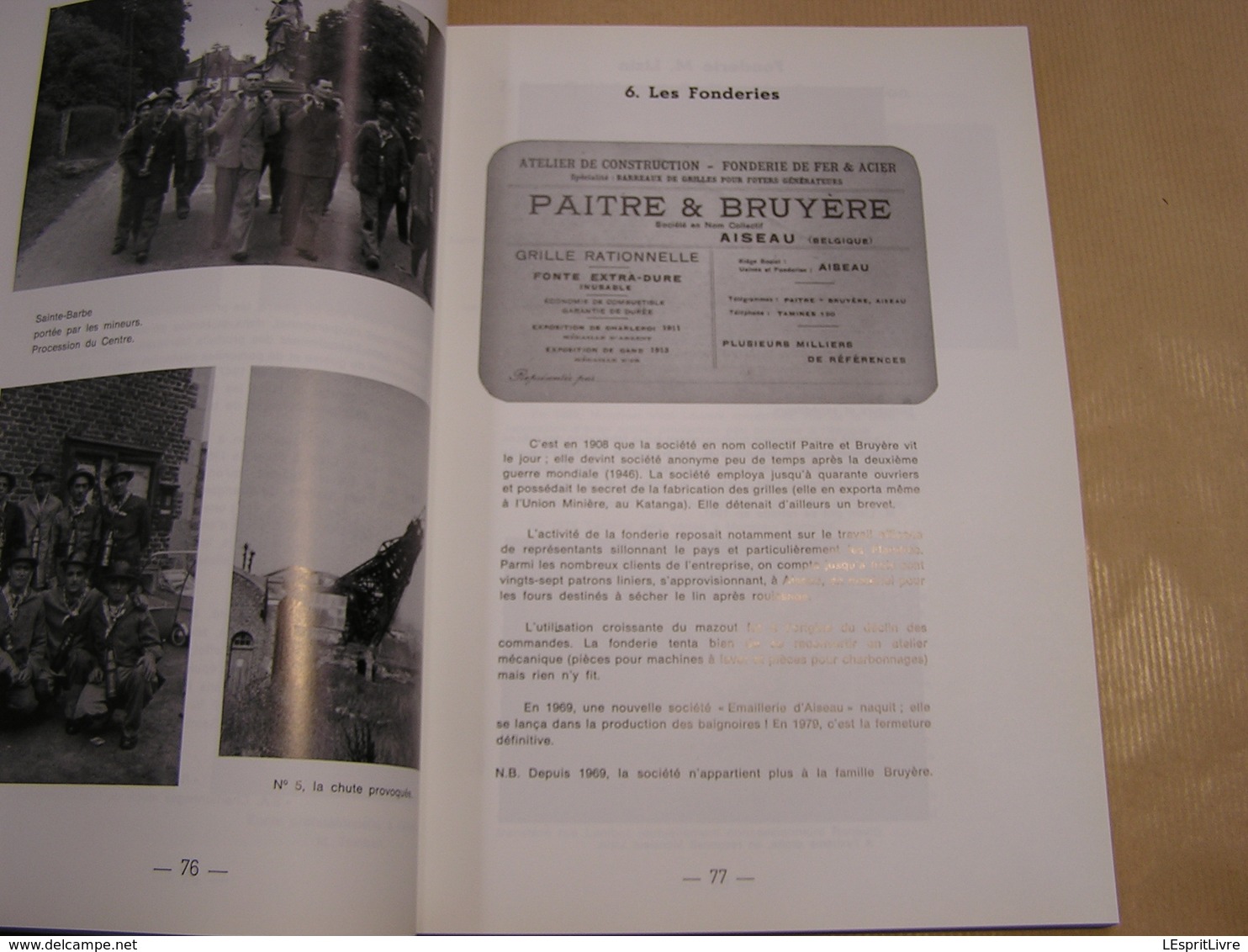 MEMOIRE ET SOUVENIRS D' AISEAU Régionalisme Hainaut Industrie Charbonnages Fonderie Forges Ecole Usine Guerre Sport