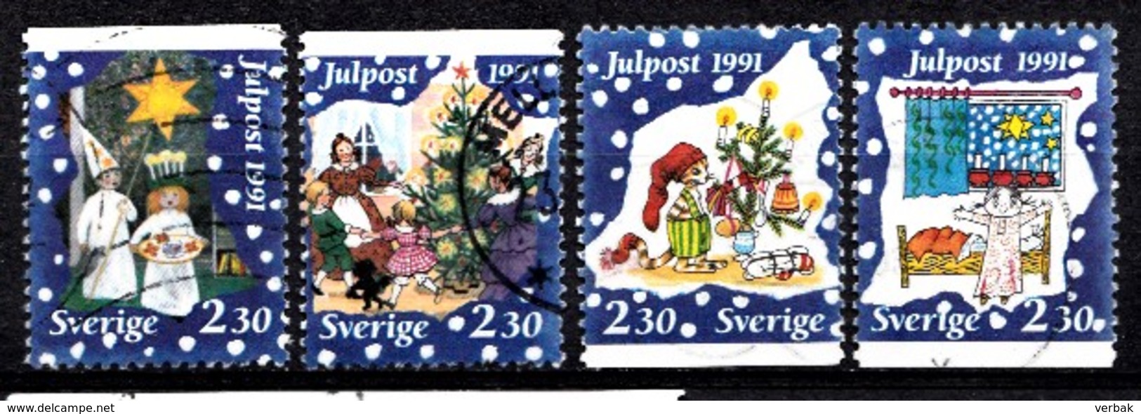 Suède 1991 Mi.Nr.: 1692-1695 Weihnachten  Oblitérés / Used / Gestempeld - Used Stamps