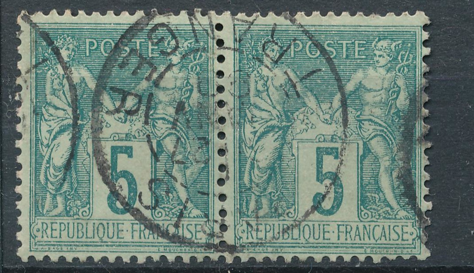 N°75 PAIRE BEAU CACHET A DATE. - 1876-1898 Sage (Type II)