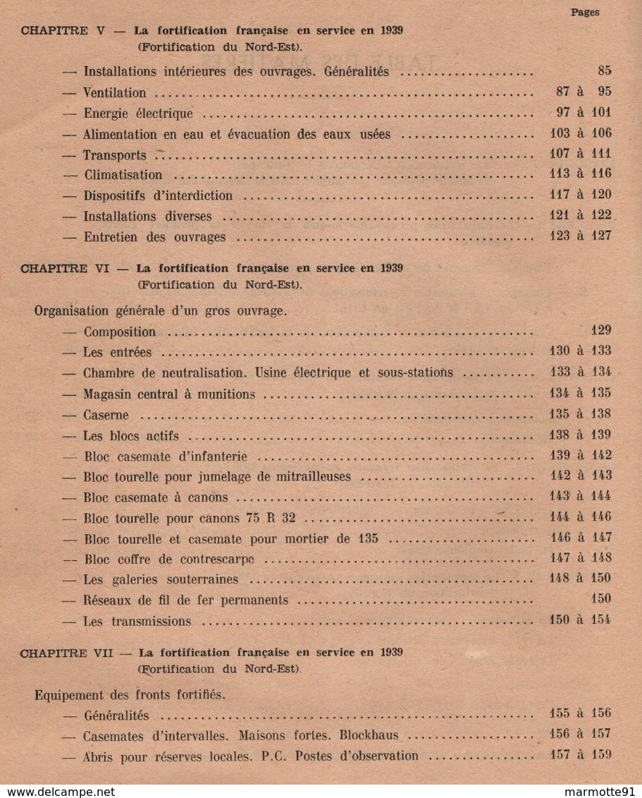 FORTIFICATION PERMANENTE JUSQU A DEUXIEME GUERRE MONDIALE TEXTE + PLANCHES  1949 PAR Lt-Col. GUILLOT - Français