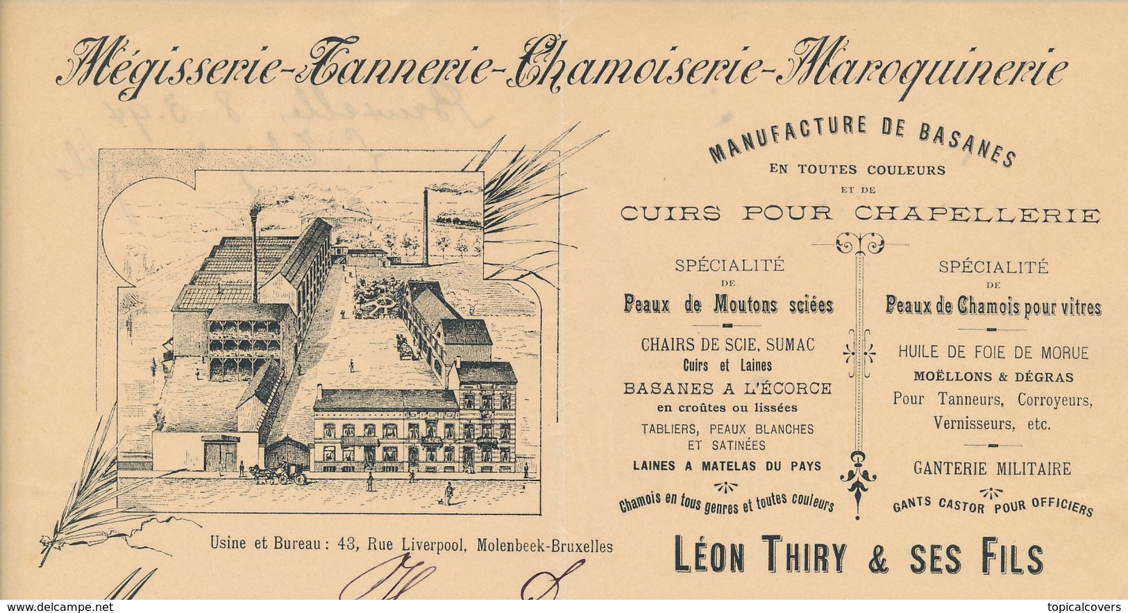 Factuur / Brief Bruxelles / Brussel 1894 - R. Liard - Leon Thiry - Tannerie - Maroquinerie - Leather Goods - 1800 – 1899