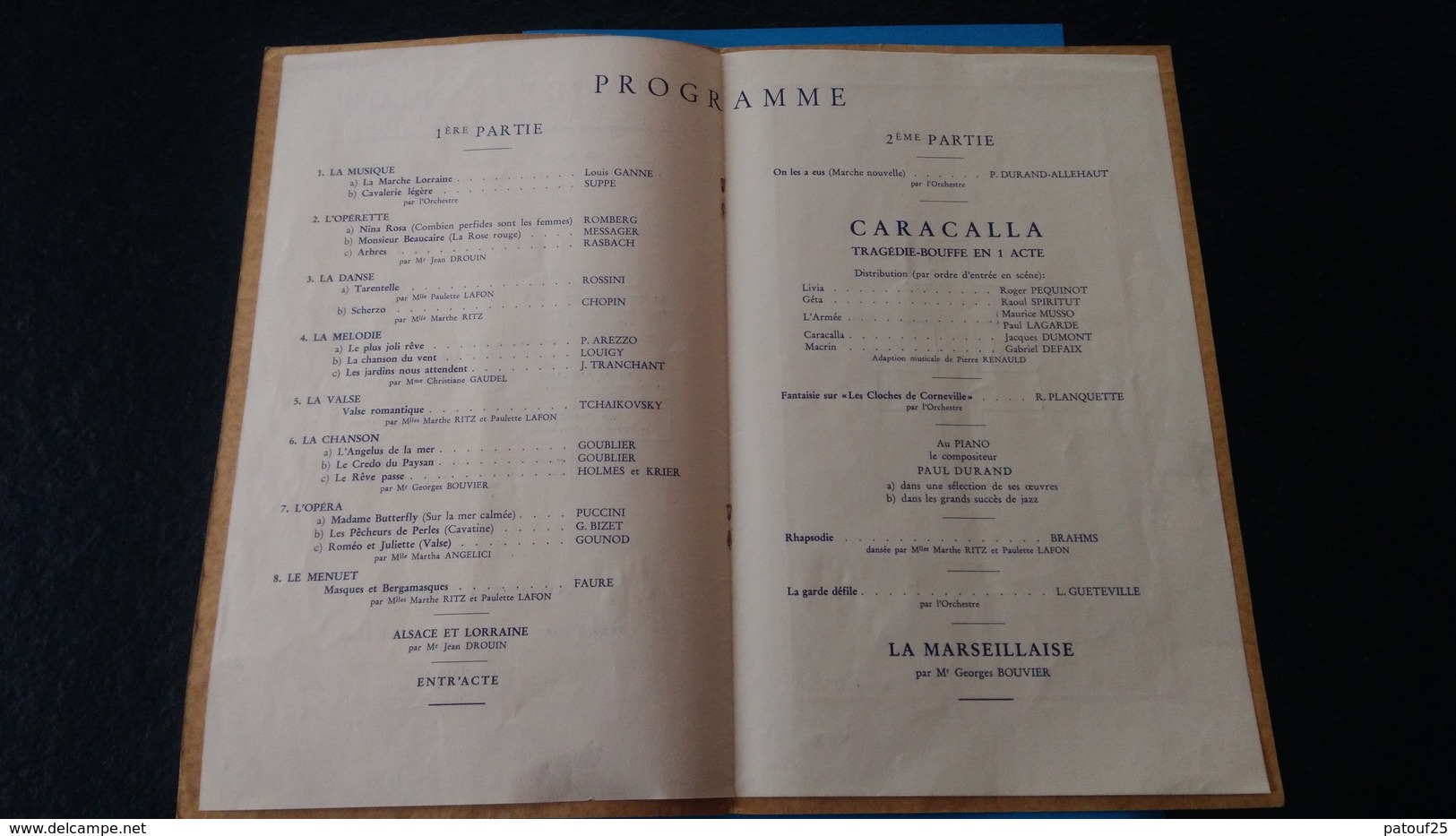 Programme Du Gala Salle Des Fetes De SPIRE Le 2 Et 3 Aout 1945 - 1939-45