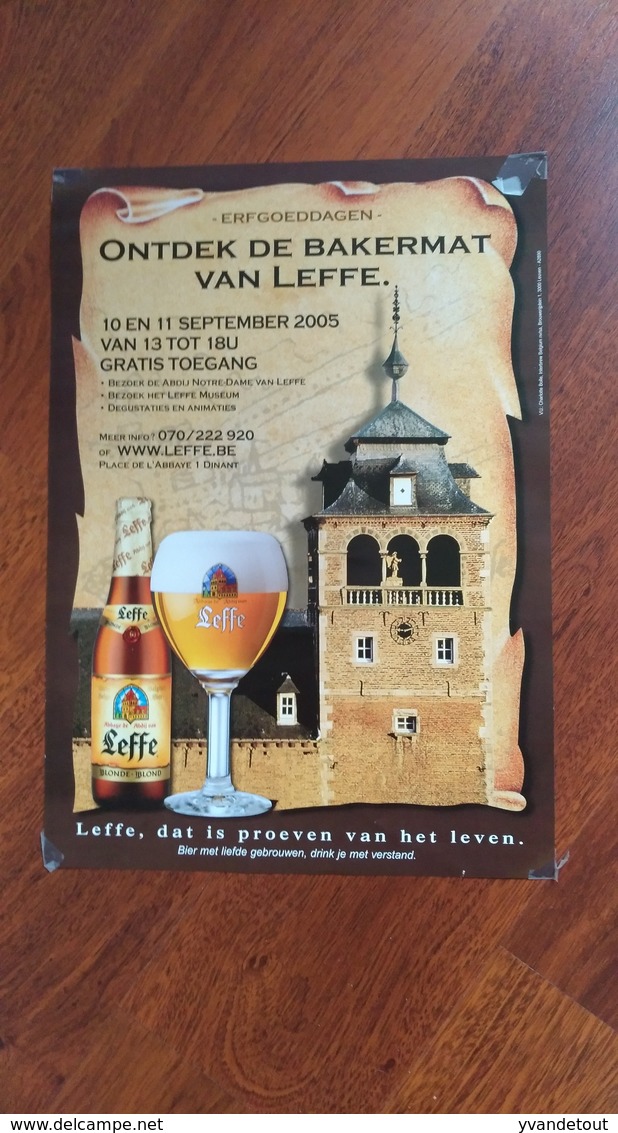 Affiche. 2005. Bière De Abbaye De Leffe. Journées Du Patrimoine. Ontdek De Bakermat Van Leffe. - Affiches