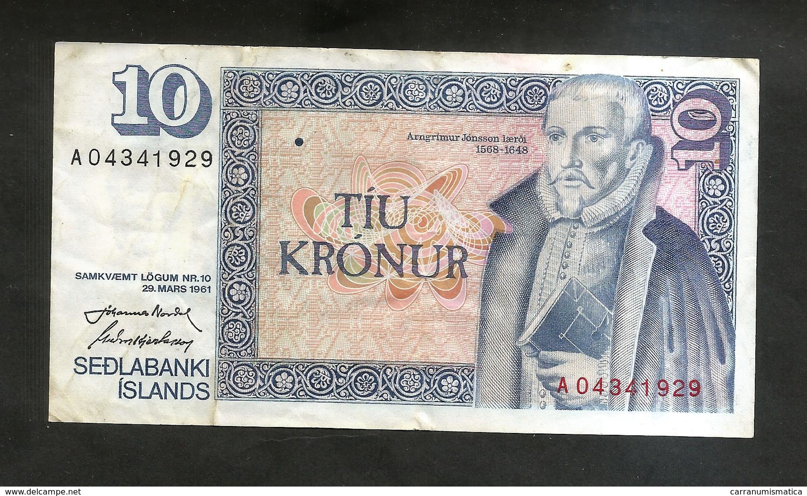 ISLAND / ISLANDA - NATIONAL BANK - 10 KRONUR (1961) - Islande