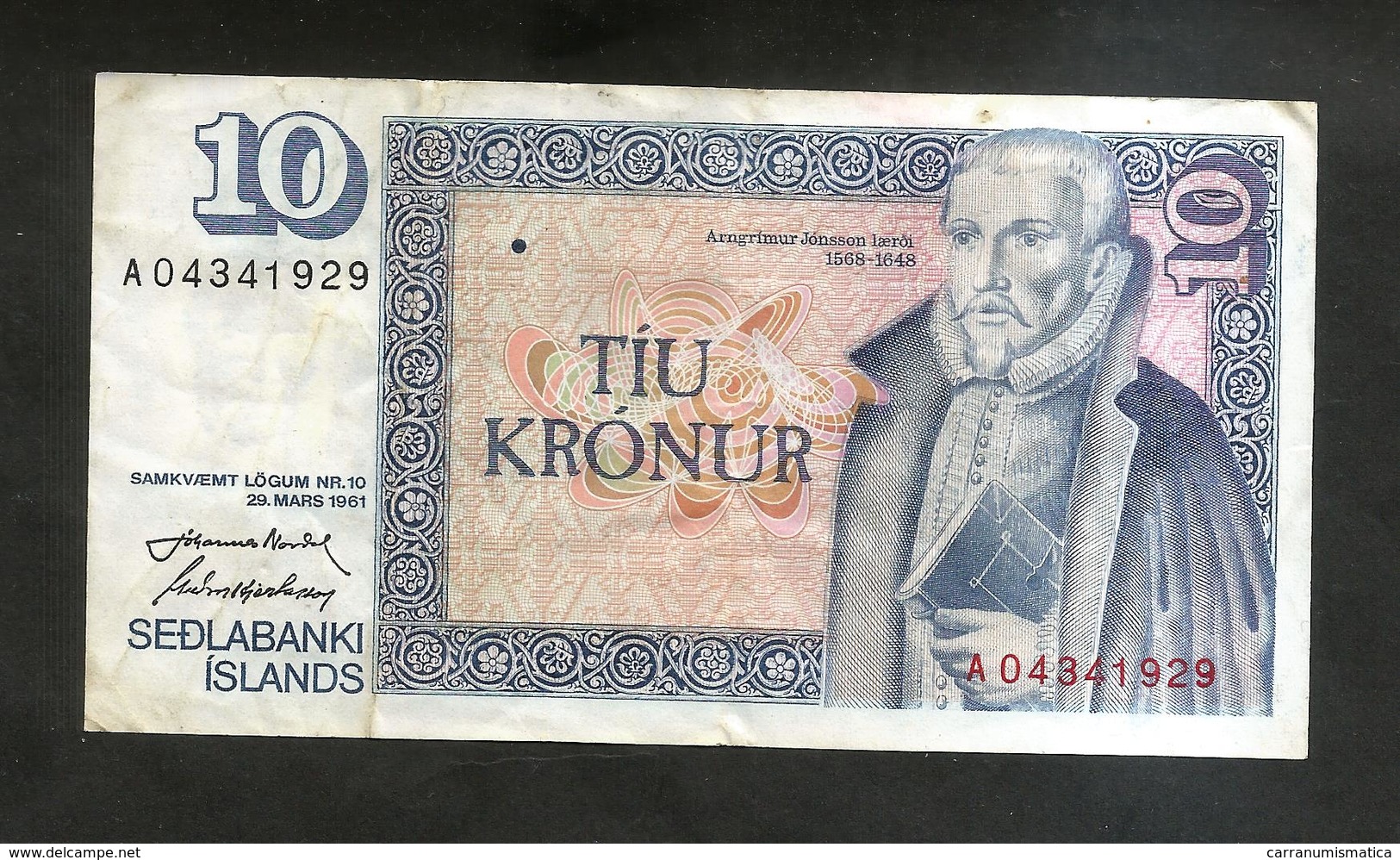 ISLAND / ISLANDA - NATIONAL BANK - 10 KRONUR (1961) - Islanda