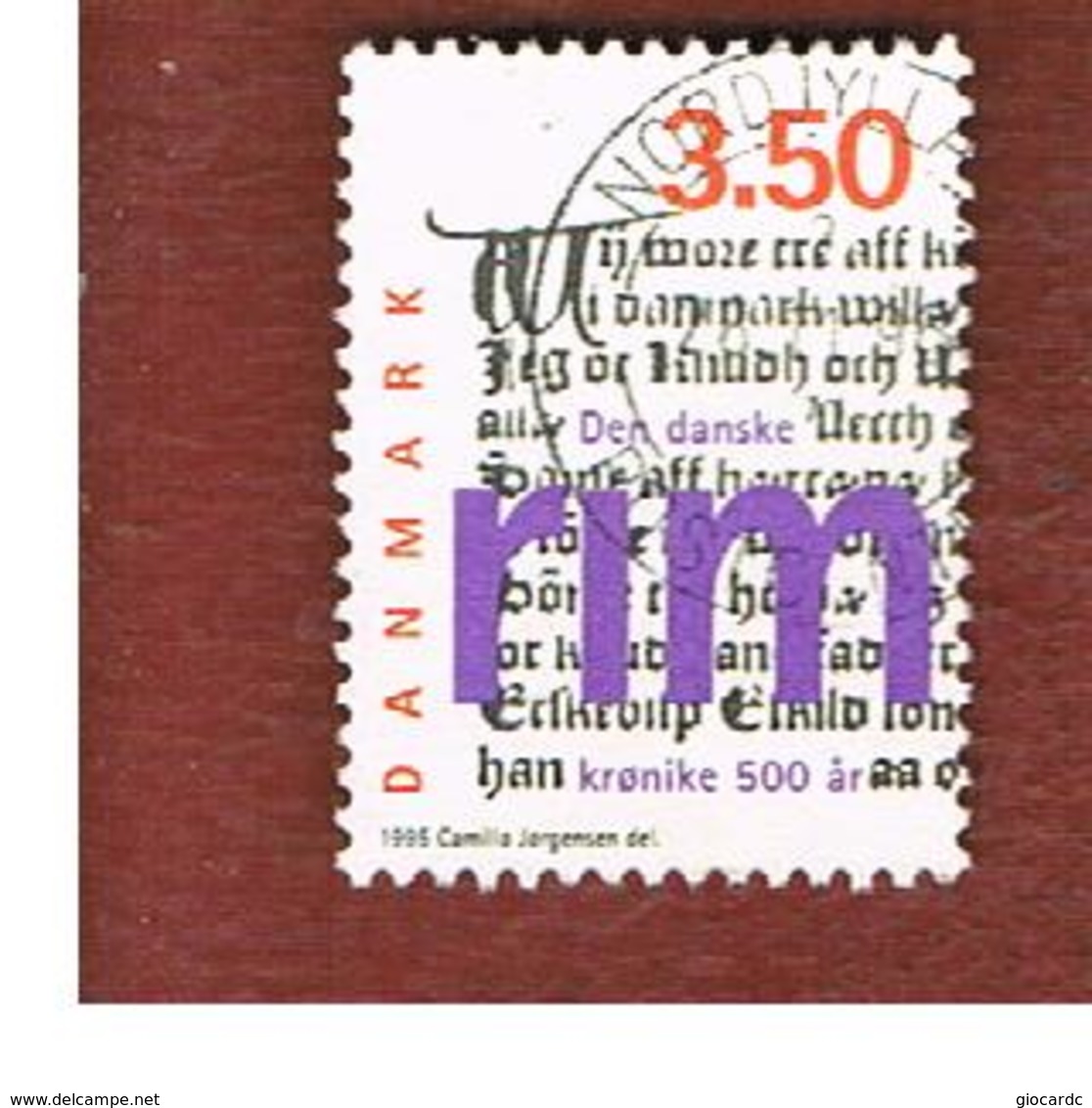 DANIMARCA (DENMARK)  -   SG 1051  -  1995 THE RHYMED CHRONICLE    - USED ° - Usati