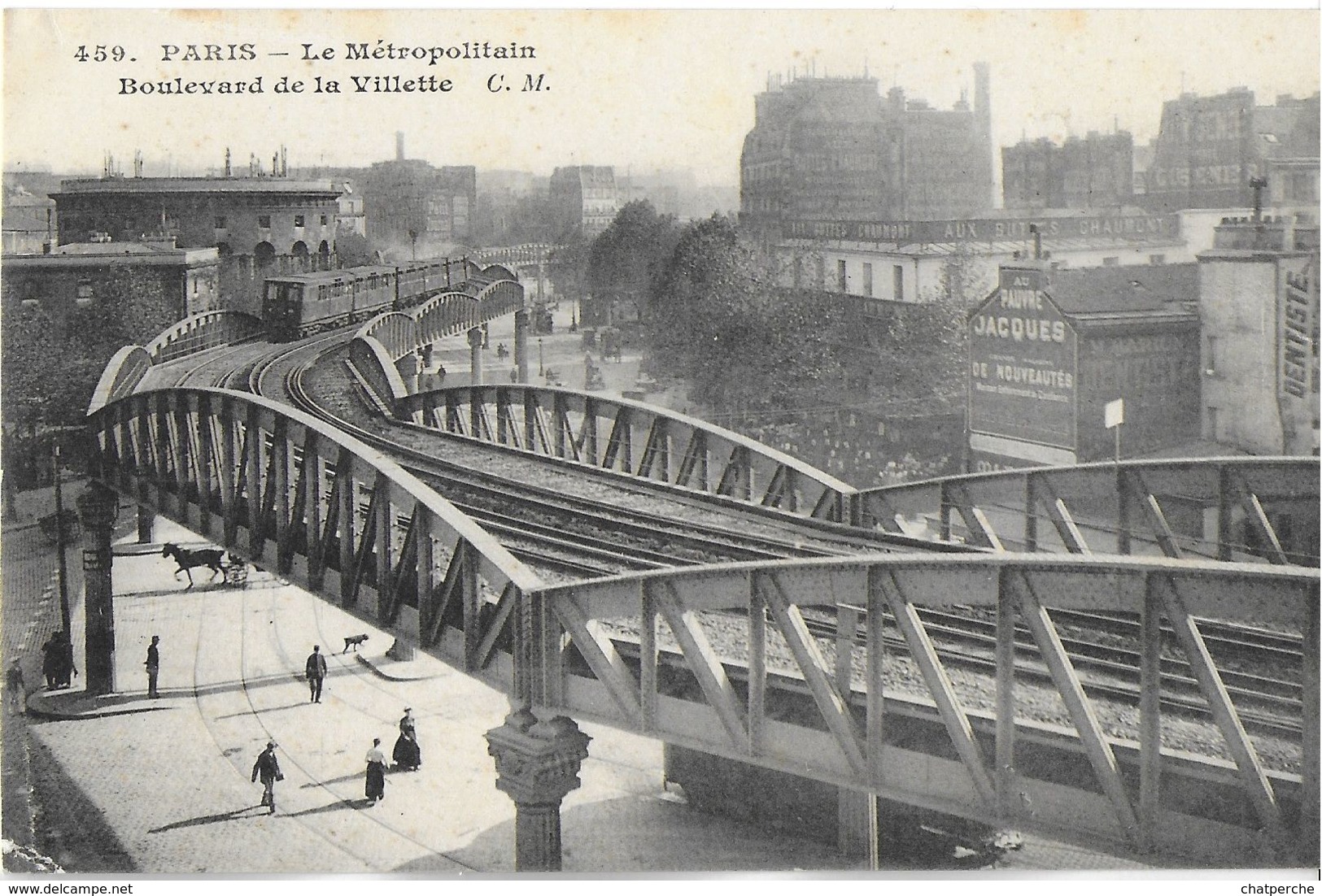 PARIS 75 SEINE 459 LE MÉTROPOLITAIN BOULEVARD DE LA VILLETTE EIT. C.M  JCT&DG - Métro Parisien, Gares