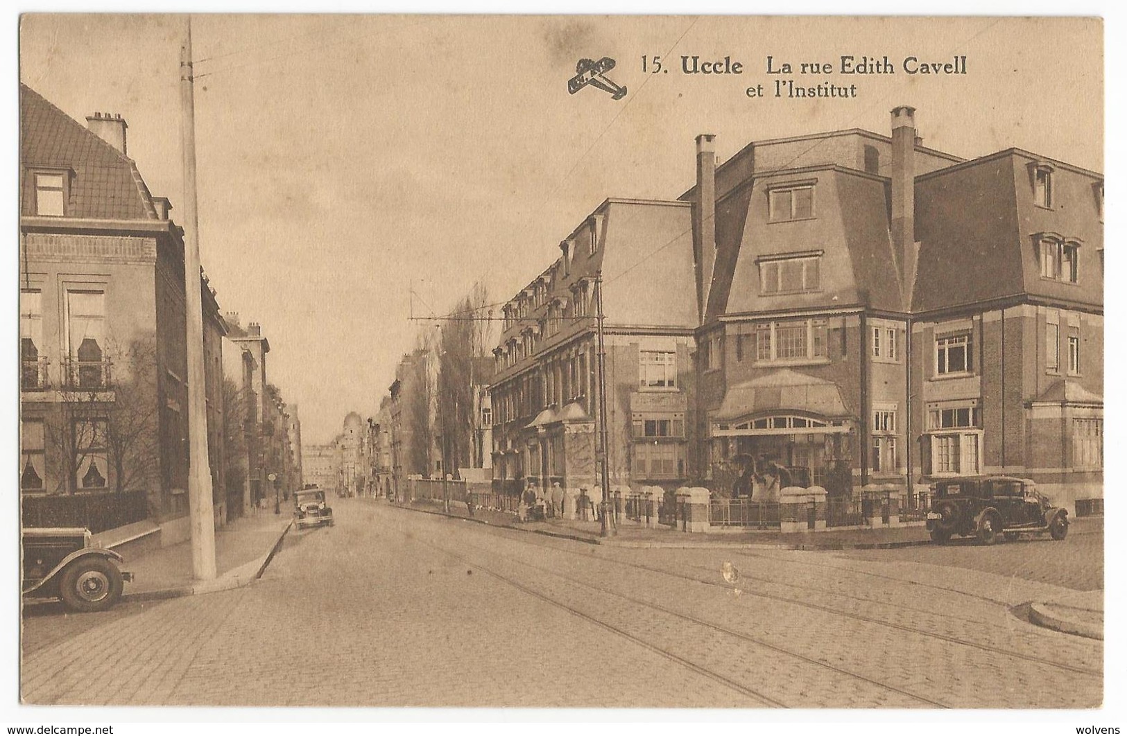 Uccle La Rue Edith Cavell Et L'Institut Carte Postale Ancienne Oldtimers - Uccle - Ukkel