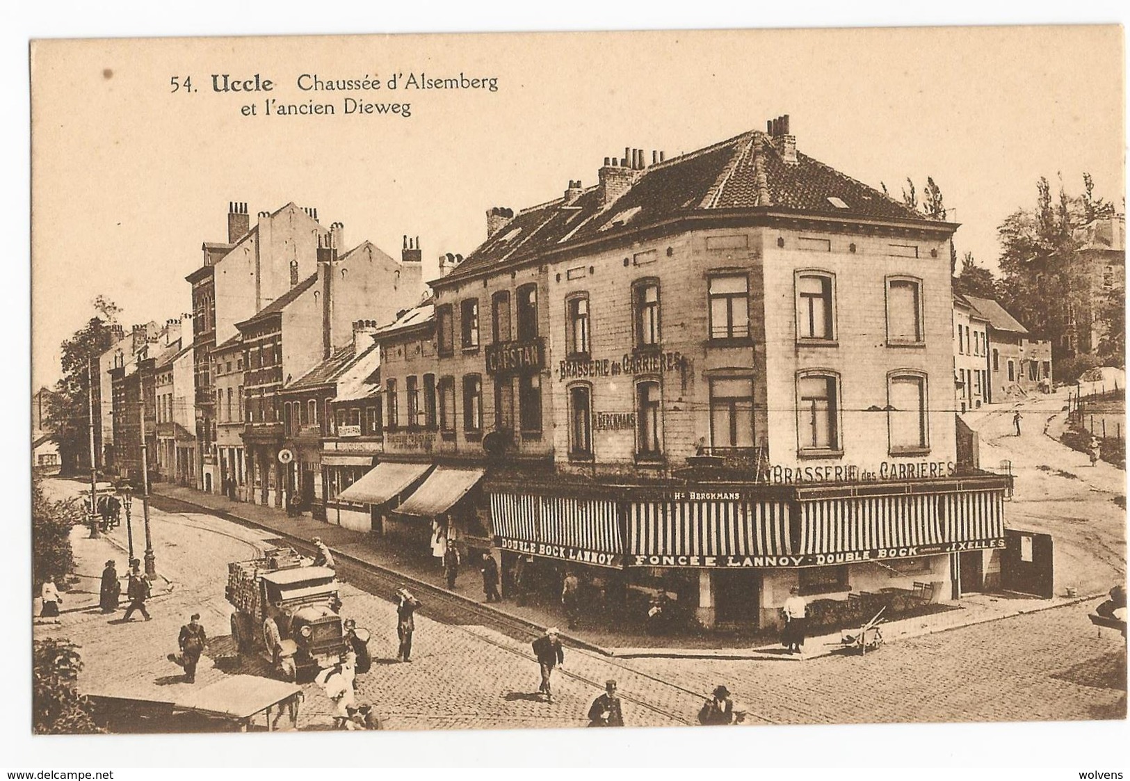 Uccle Brasserie Des Carrières Chaussée D'Alsemberg Et L'ancien Dieweg Carte Postale Ancienne Animée - Uccle - Ukkel