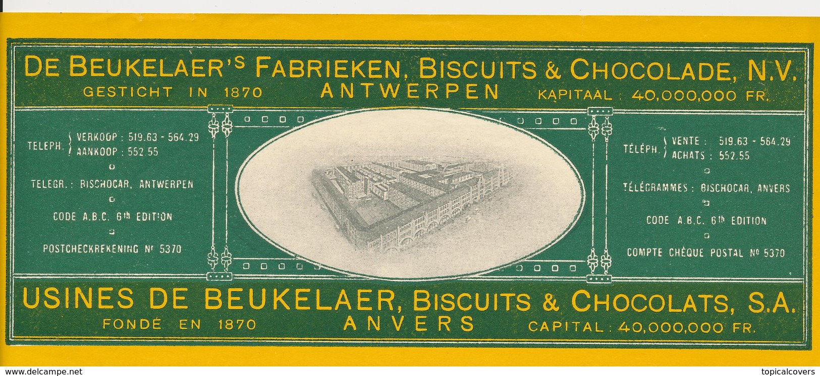 Factuur / Brief Anvers / Antwerpen 1932 - De Beukelaer - Biscuits - Chocolats - Chocolade - 1900 – 1949