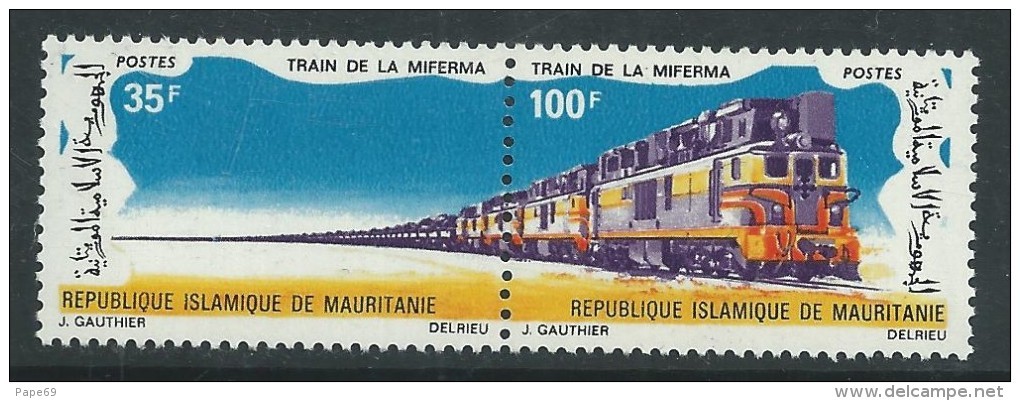 Mauritanie  N° 296A XX  Chemin De Fer : Train De La Miferma.  Les 2 Valeurs Se Tenant Sans Charnière, TB - Mauritania (1960-...)