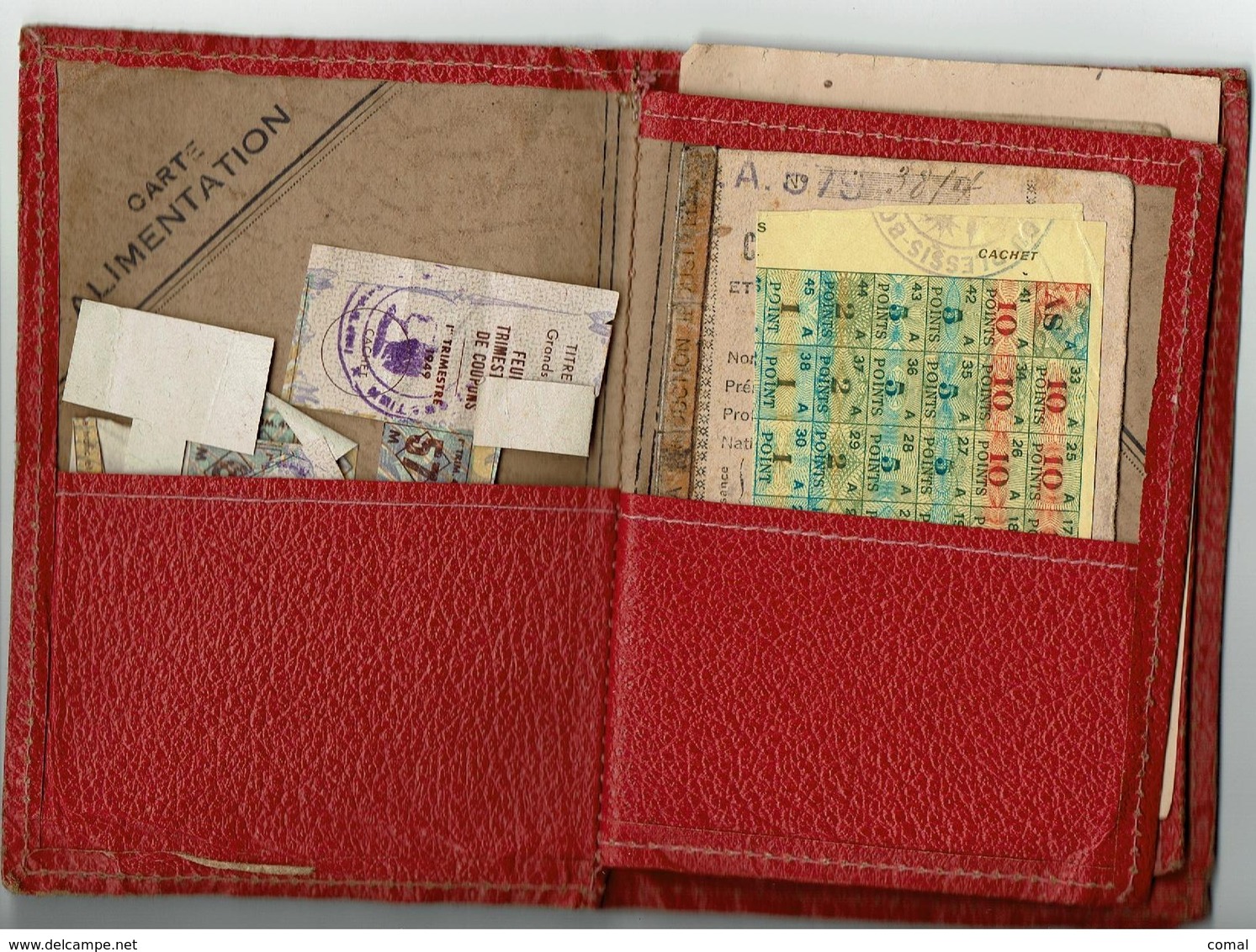 95 -Commune De SAINT GRATIEN  - RATIONNEMENT - Porte-cartes Contenant Des Cartes Et Tickets De Rationnement  1946/1947 - Historische Documenten
