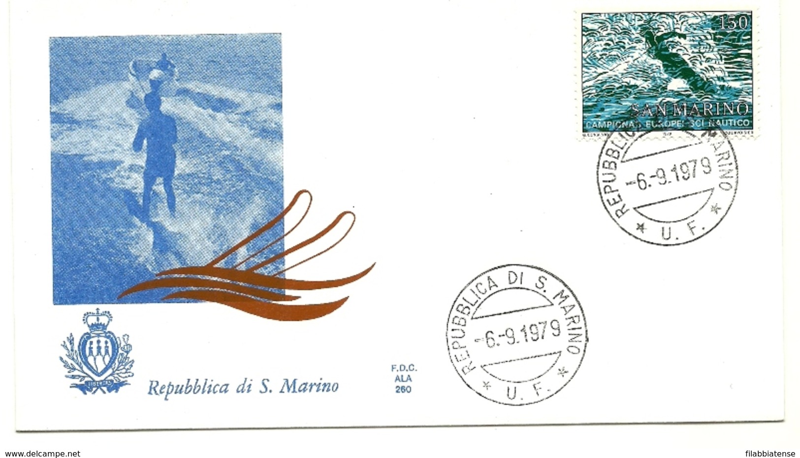 1979 - San Marino 1025 Europei Di Sci Nautico - FDC - Wasserski