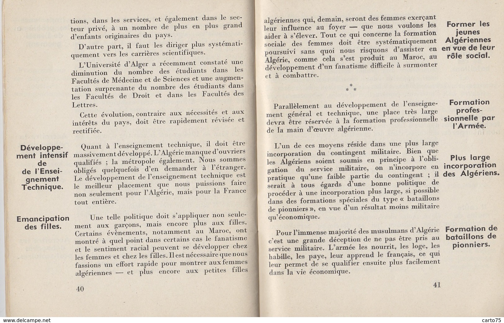 Programmes - Parti Républicain Radical-Socialiste - Mendès-France - Action Algérie - Novembre 1955 - Histoire - Colonies