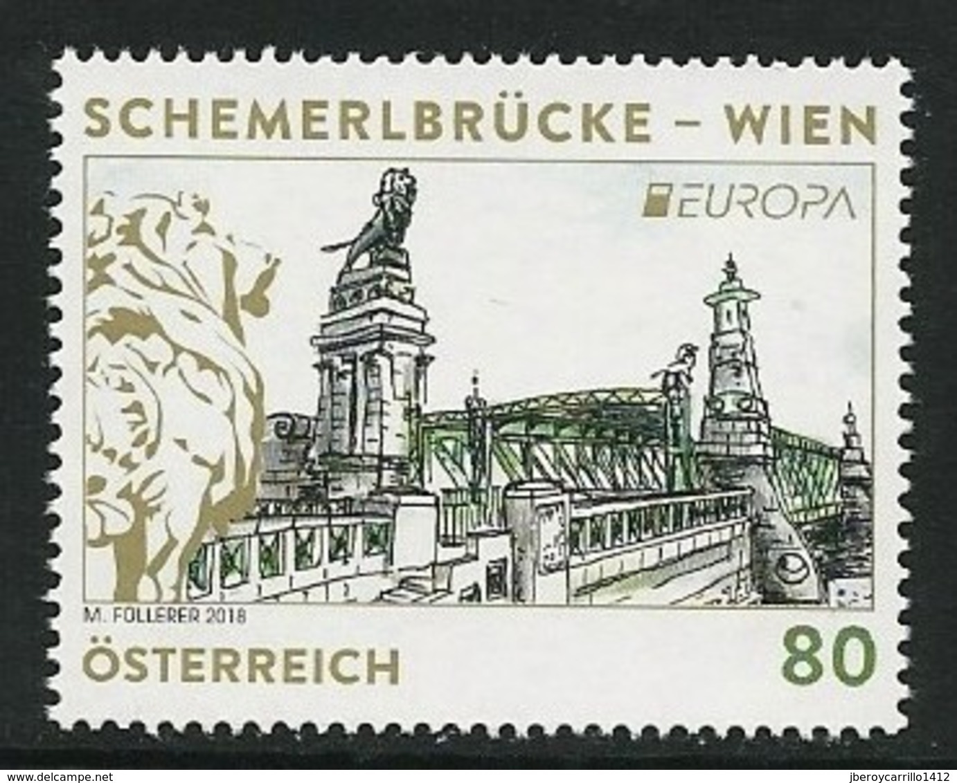 AUSTRIA/ ÖSTERREICH -EUROPA 2018 -TEMA ANUAL -"PUENTES.- BRIDGES - BRÜCKEN - PONTS" -  SERIE De 1 V. - 2018