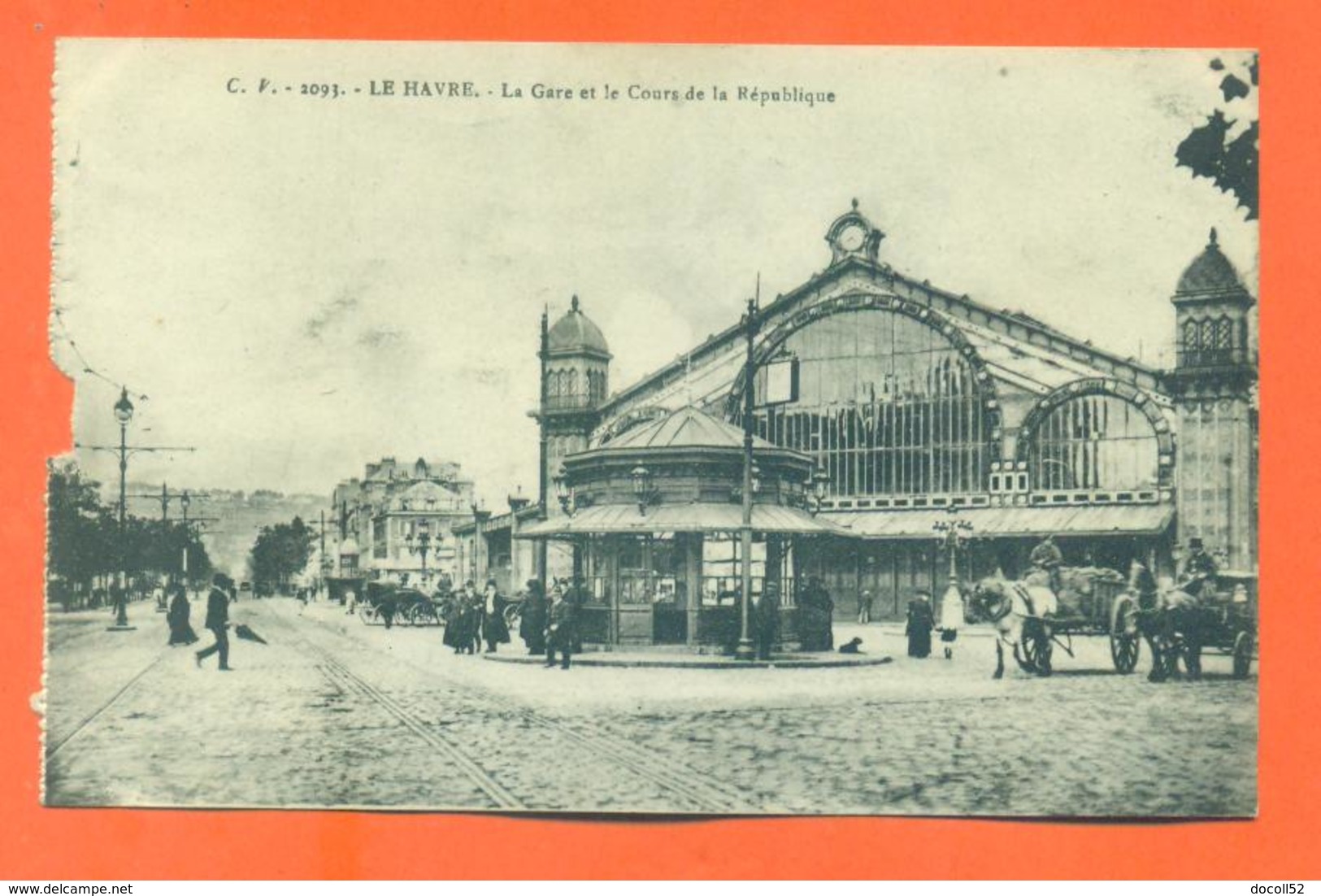 CPA 76 Le Havre " La Gare Et Le Cours De La République " - Stazioni
