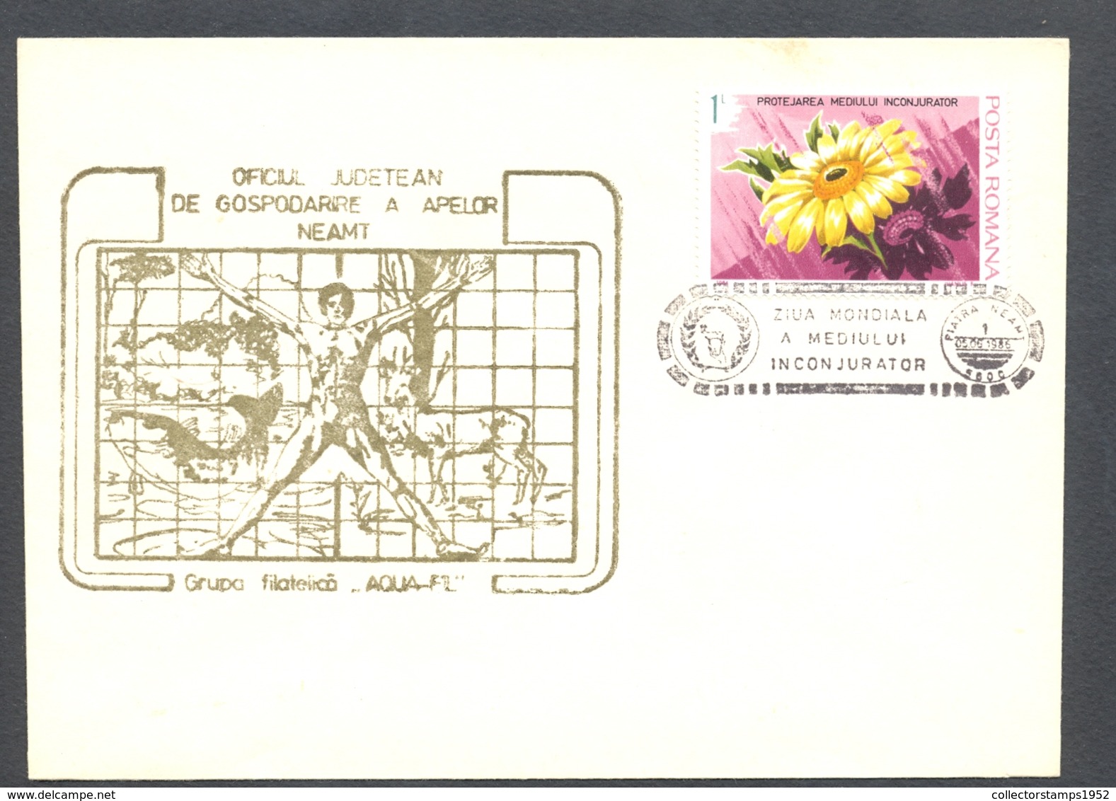 74984- WORLD ENVIRONEMENT DAY, CLEAR WATERS CAMPAIGN, STOP POLLUTION, SPECIAL COVER, 1986, ROMANIA - Protection De L'environnement & Climat