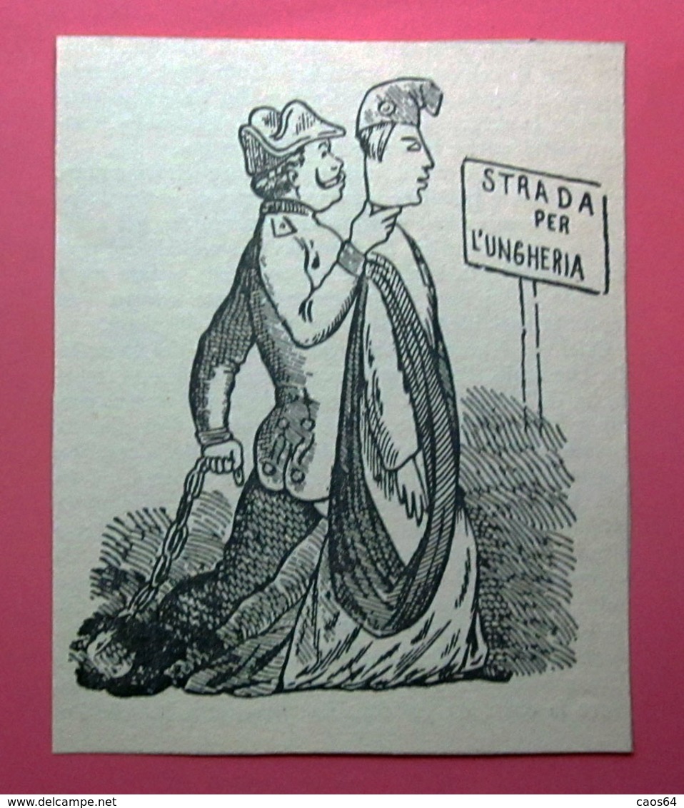 STRADA PER L'UNGHERIA CARTOON IMMAGINE DA CARTACEO D'EPOCA PICTURE OF VINTAGE PAPER - Altri & Non Classificati