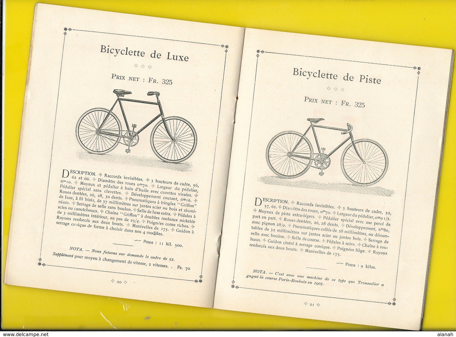 Catalogue 1906 Cycles & Motos "GRIFFON" 30 Pages + Couverture Format 18 X 14 Cm Env.. - Cyclisme