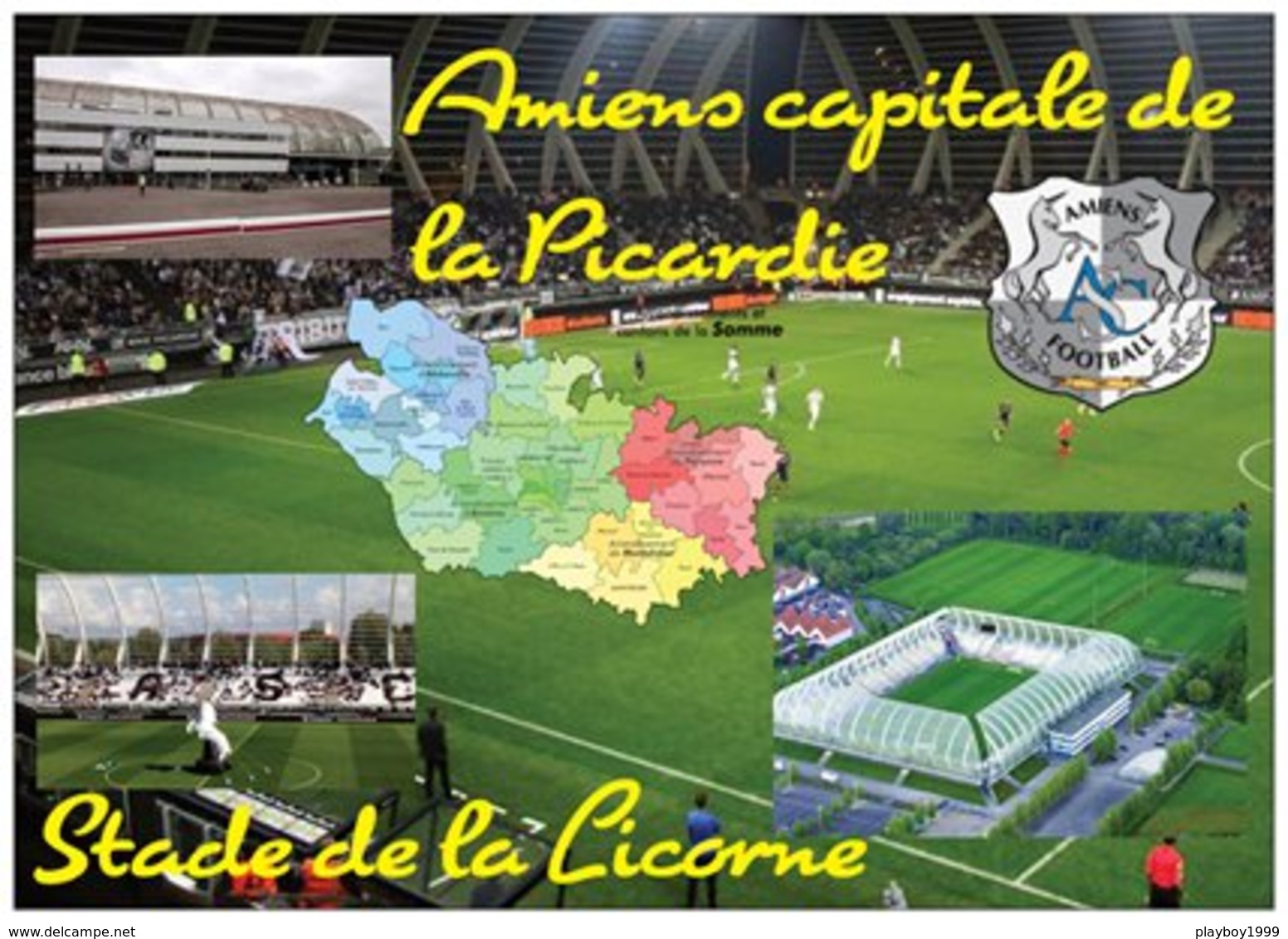 Stade De Football - Stade De La Licorne Amiens - Amiens Capitale De La Picardie - Carte Géo De La Somme - Cpm - Vierge - - Football