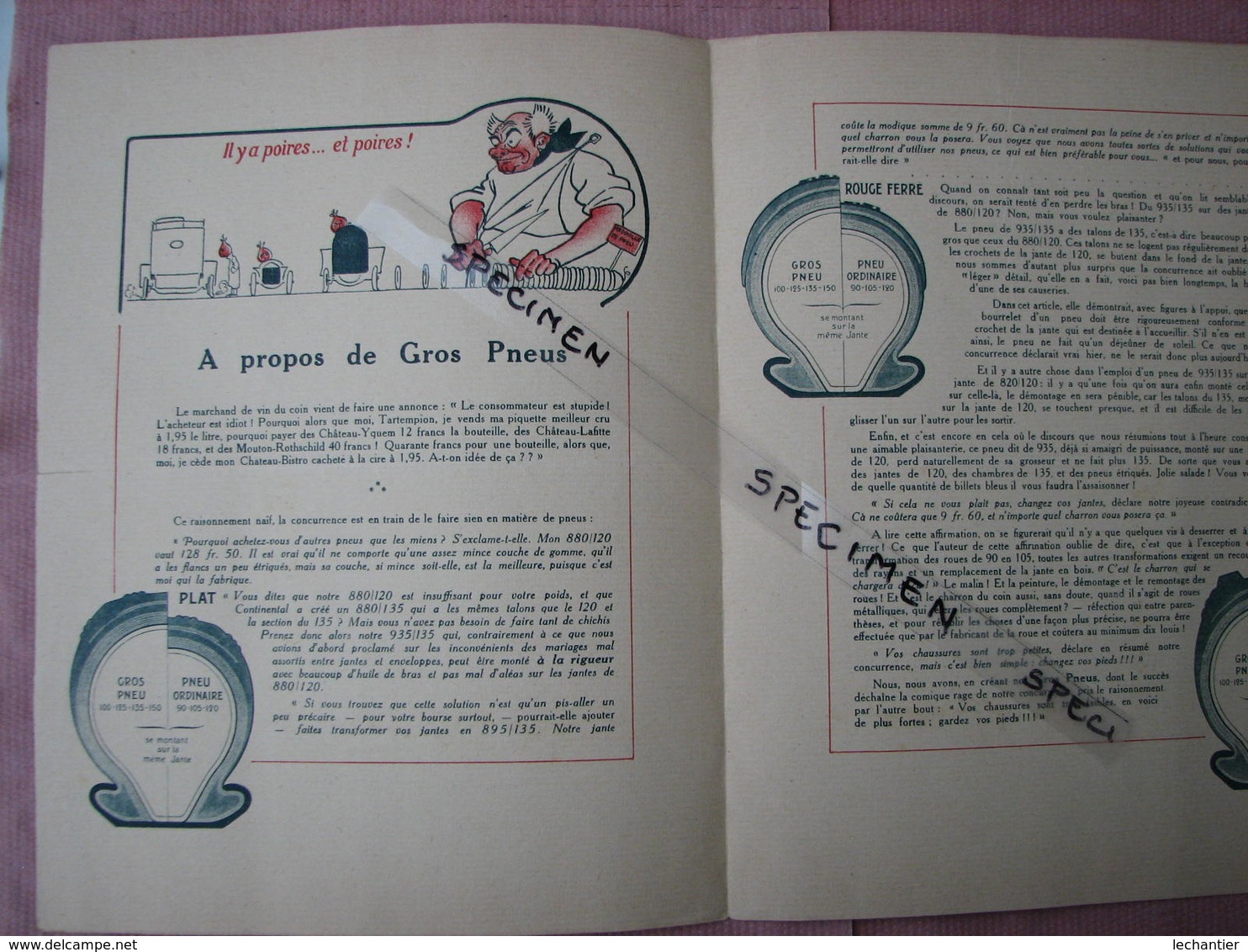 Pneus CONTINENTAL 1910/20 Document 4 Pages Vantant Les Gros Pneus  + 8 Pages D'un Cata Incomp. - Automobilismo