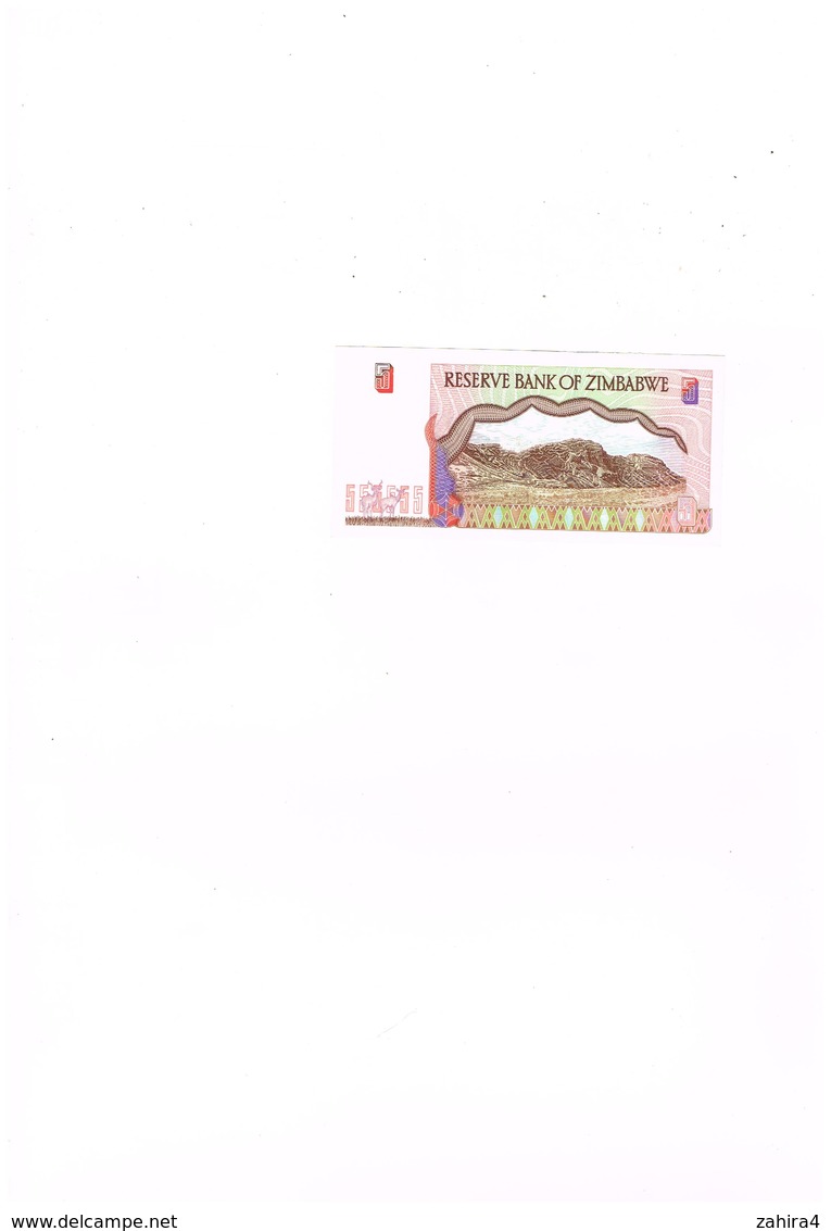 Réserve Bank Of Zimbabwe Five Dollars BM7323808  - 5  - Harare 1997 - Simbabwe