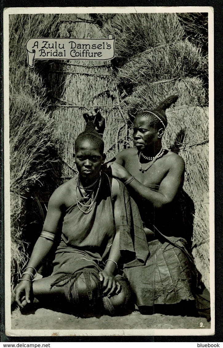 Ref 1259 - Ethnic Real Photo Postcard - A Zulu Damsel's Bridal Coiffure - South Africa - Hairdressing Theme - Africa