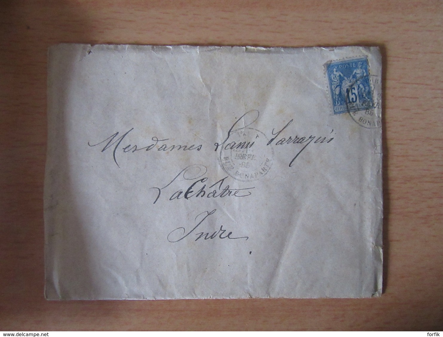 France - Enveloppe Datée De Février 1885 Avec 2 Documents à étudier - Timbre Sage 15c + Oblitérations - Documents Historiques