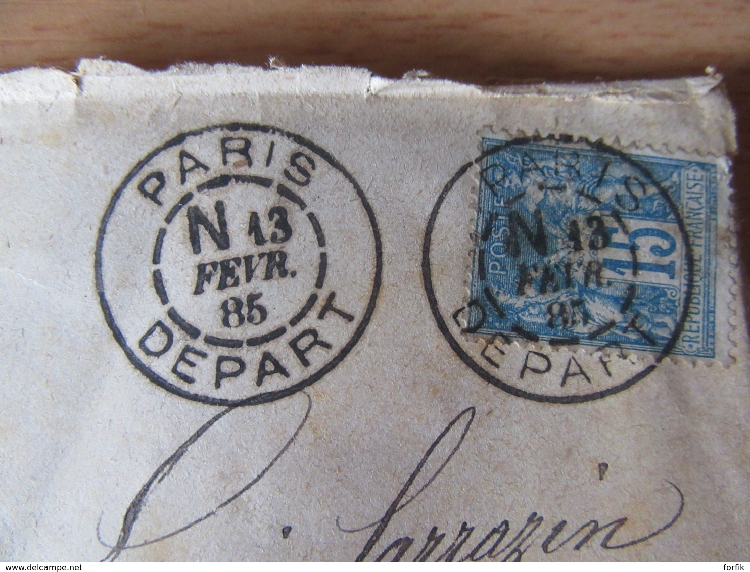 France - Superbe Oblitération Daguin Paris 13 Février 1885 Sur Enveloppe Avec Lettre Et Entier Postal à étudier - 1877-1920: Période Semi Moderne