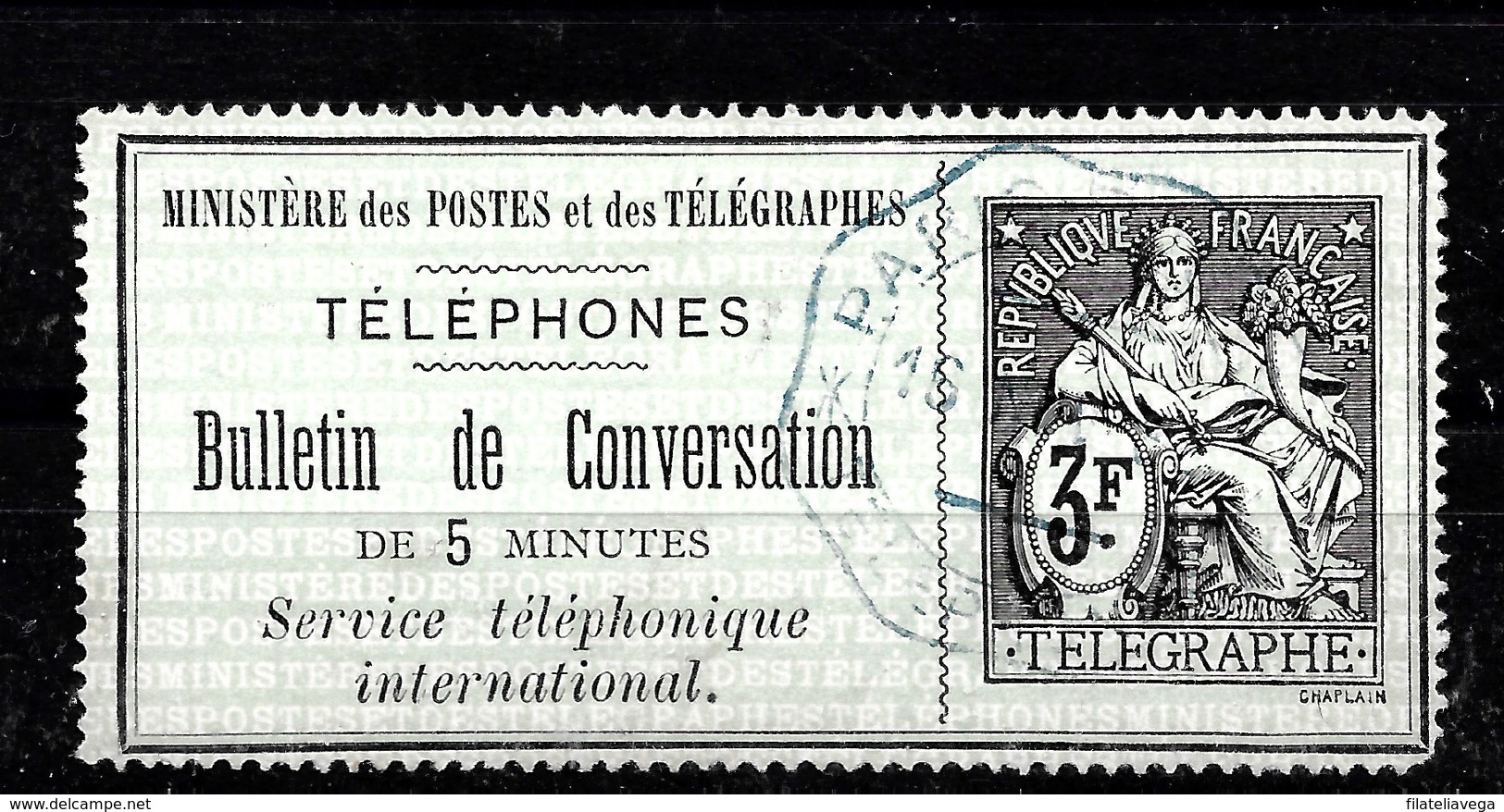 Sello De Francia Nº Yvert Telegr-6 O - Telegraph And Telephone