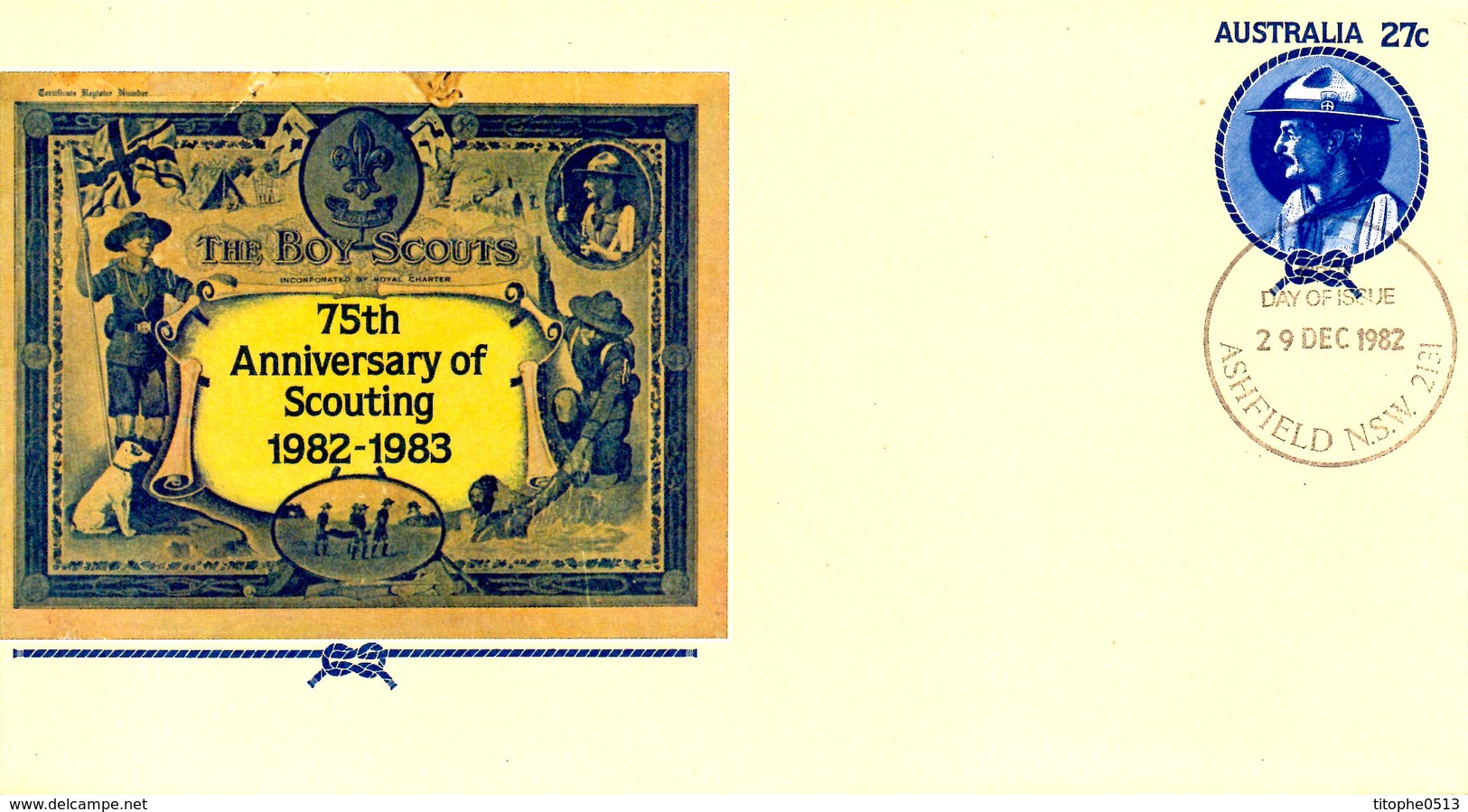 AUSTRALIE. Entier Postal Avec Oblitération 1er Jour De 1982. Scoutisme. - Covers & Documents