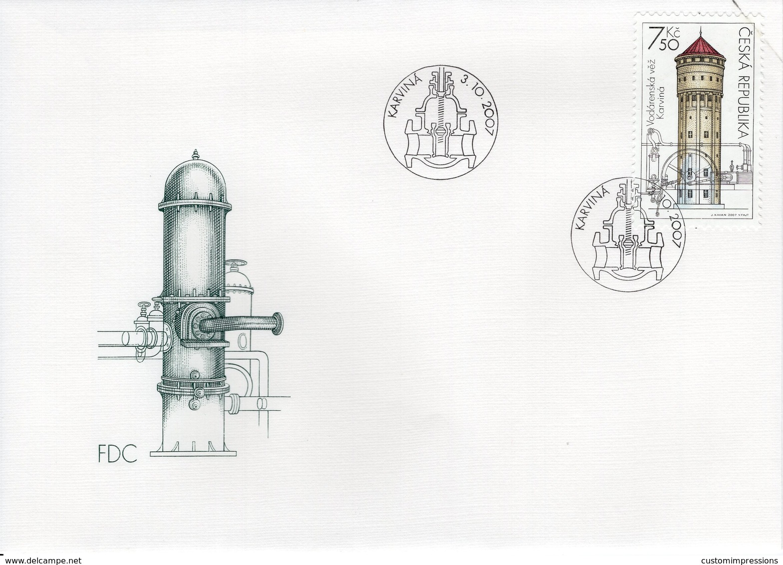 CZECH REPUBLIC  - 2007 Technical Monuments- Water Towers  FDC5898 - FDC