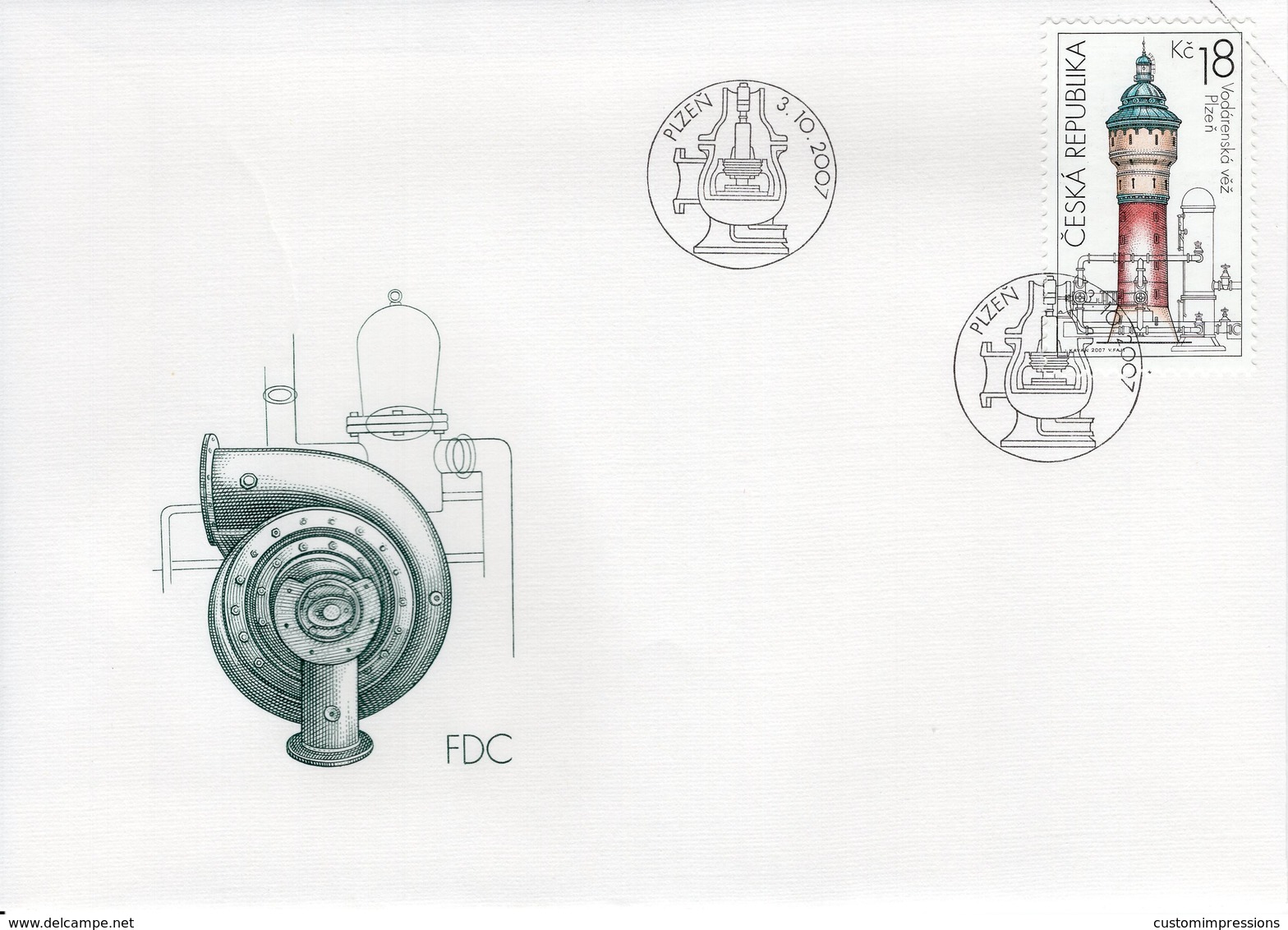 CZECH REPUBLIC  - 2007 Technical Monuments- Water Towers  FDC5899 - FDC