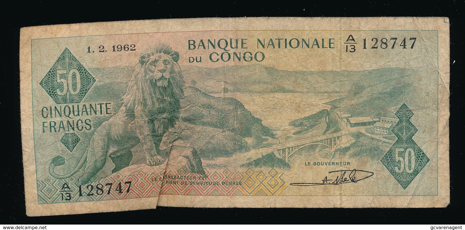 BANQUE NATIONALE DU CONGO  CINQUANTE FRANCS      2 SCANS - Banque Du Congo Belge