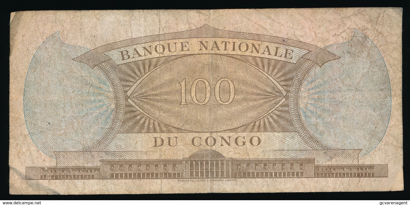 BANQUE NATIONALE DU CONGO  100 FRANCS      2 SCANS - Bank Van Belgisch Kongo