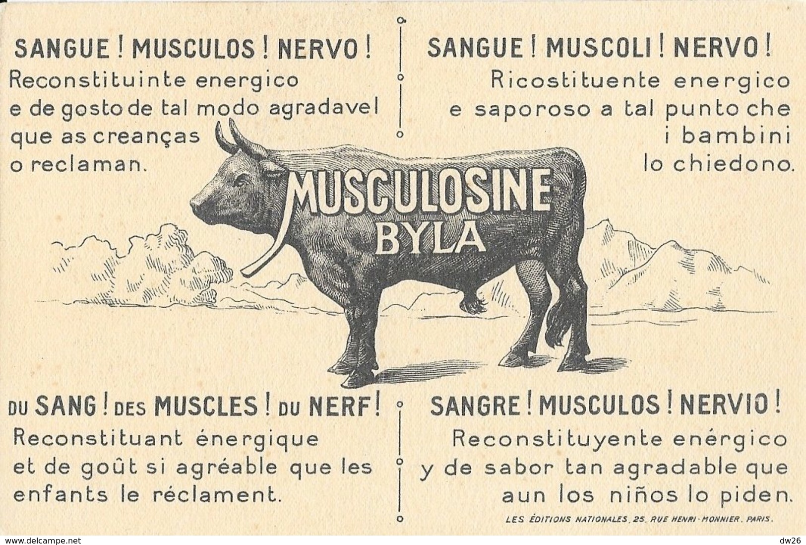 Publicité Musculosine Byla: XIV Kabylie - Illustration L. Lessieux - Format Carte Postale - Altri & Non Classificati