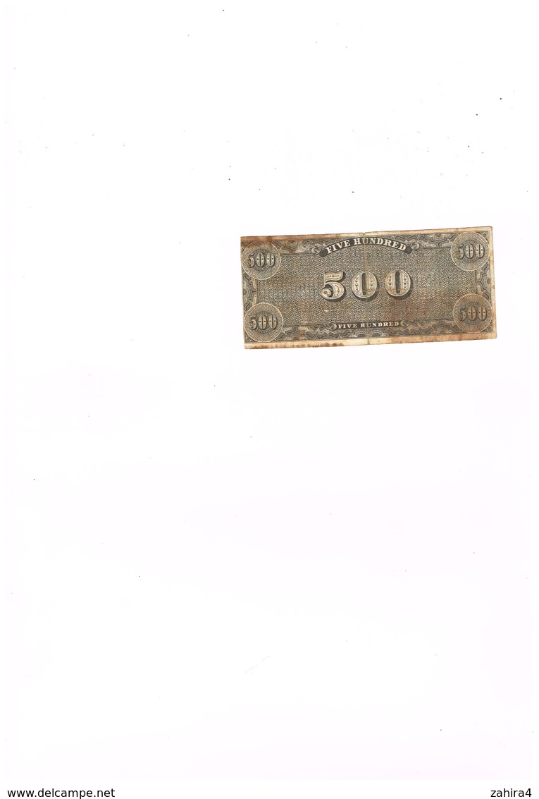 Image Five Hundred Confederate States Of America Five Hundred Dollars - 33546 - Richmond 1864 - Deo Vindice - 500 - A Identificar