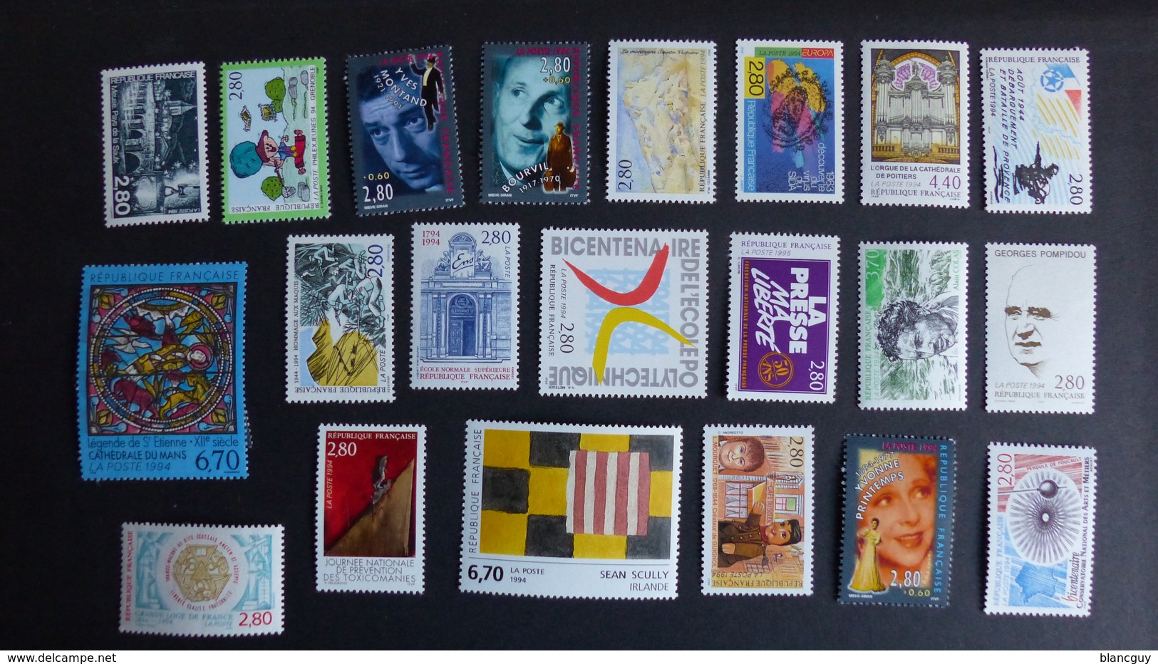 FRANCE - Année 1994 - 52 Timbres ** Neuf Sans Charnière  Tous Différents - Vrac (max 999 Timbres)