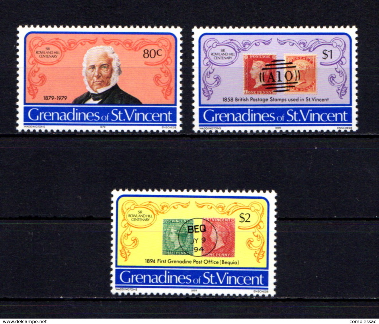 ST VINCENT  GRENADINES    1979    Death  Centenary  Of  Sir  Rowland  Hill   Set  Of  3     MNH - St.Vincent & Grenadines