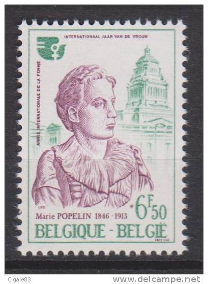 Belgique N° 1776 *** Année Internationale De La Femme - Marie POPELIN - 1975 - Unused Stamps