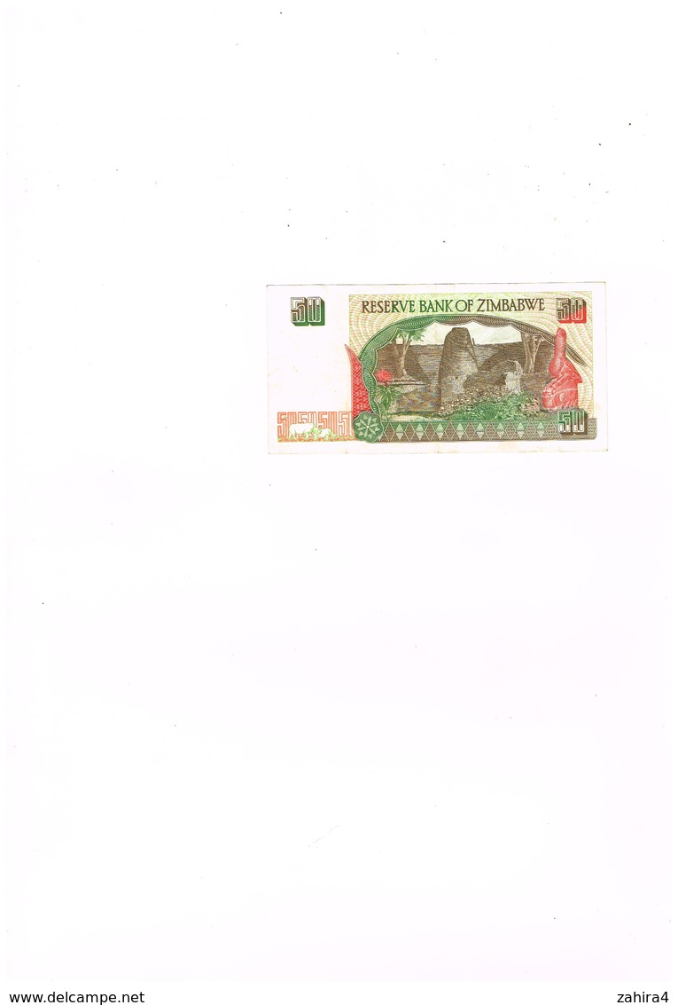 Reserve Bank Of Zimbabwe - 50 - Fifty Dollars  - Harare 1994 - Simbabwe