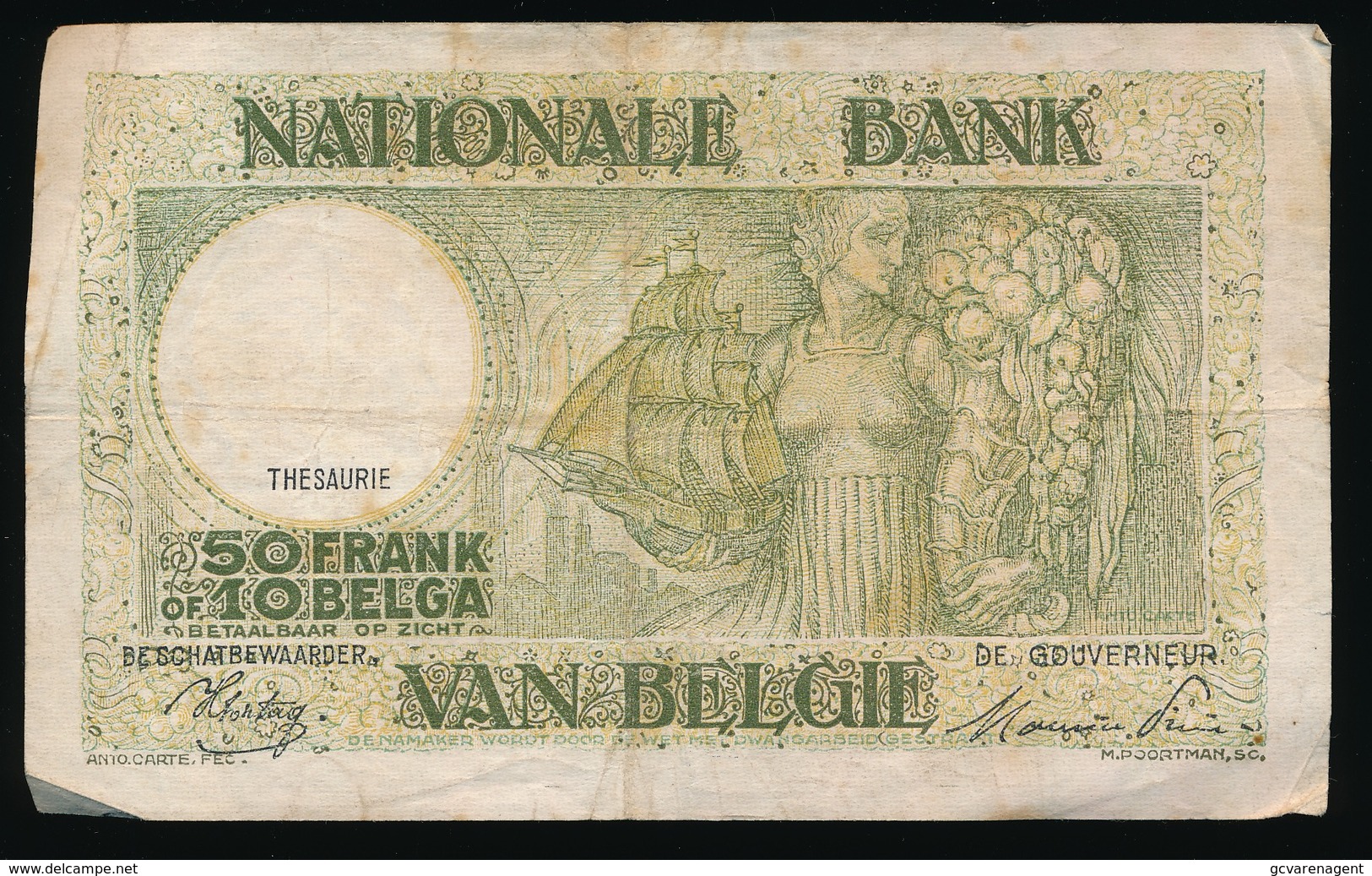 50 FRANK OF 10 BELGA   2 SCANS - 50 Francs-10 Belgas