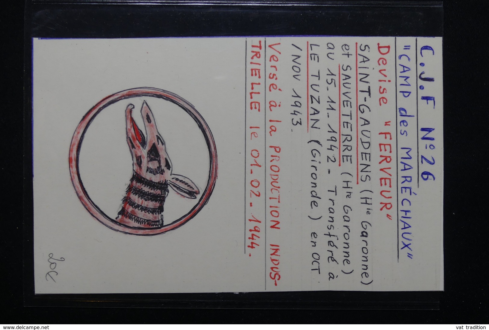 FRANCE - Carte Postale Du Chantier De Jeunesse 26 De Saint Gaudens  , Voir Au Verso La Devise - L 20860 - Weltkrieg 1939-45